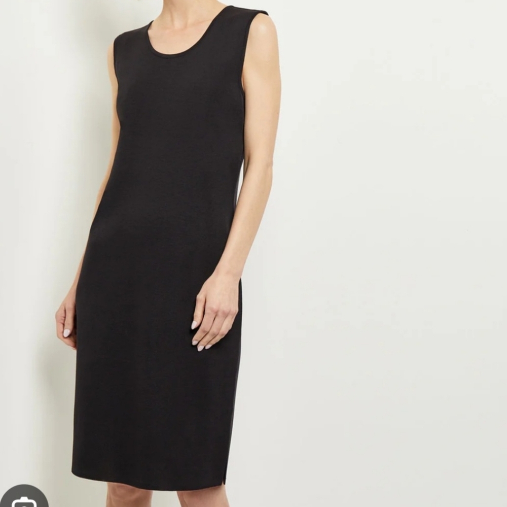 Exclusively Misook Black Sleeveless Knit Sheath Tank Dress Sz XL Office Career